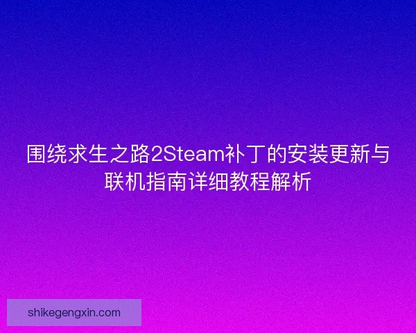 围绕求生之路2Steam补丁的安装更新与联机指南详细教程解析